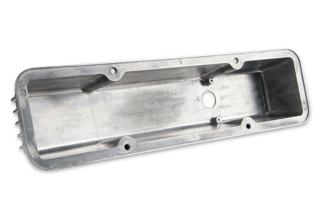 Mr. Gasket Valve Cover, For Use with Chevy Small Block, 3.93 Inch Height, Perimeter Bolt, With Breather Holes, With Baffle – 6855G