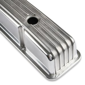 Mr. Gasket Valve Cover, For Use with Chevy Small Block, 3.93 Inch Height, Perimeter Bolt, With Breather Holes, With Baffle – 6855G