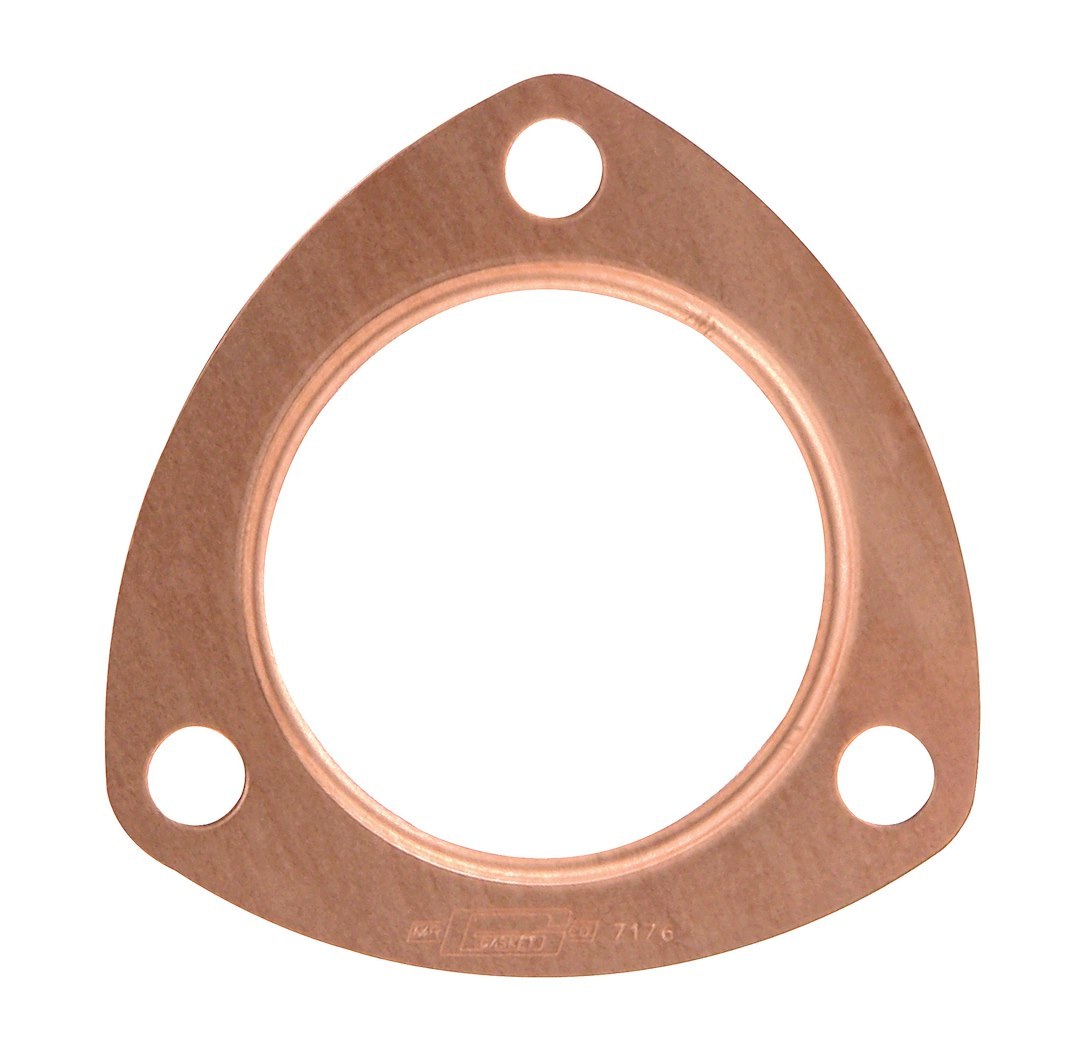Mr. Gasket Exhaust Header Collector Gasket, 2-1/2 Inch Diameter, Triangle, 3-1/2 Inch Bolt Circle, 3/8 Inch Bolt Hole Size, Copper, Single – 7176MRG