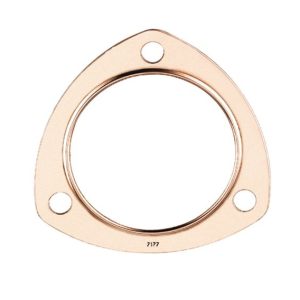 Mr. Gasket Exhaust Header Collector Gasket, 3 Inch Diameter, Triangle, 3-7/8 Inch Bolt Circle, 3/8 Inch Bolt Hole Size, Copper, Single – 7177MRG