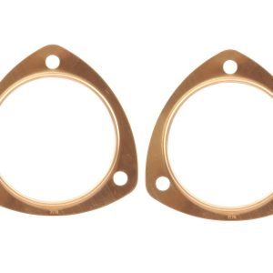 Mr. Gasket Exhaust Header Collector Gasket, 3-1/2 Inch Diameter, Triangle, 4-7/16 Inch Bolt Circle, 3/8 Inch Bolt Hole Size, Copper, Set of 2 – 7178C