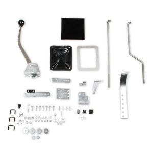 Mr. Gasket Auto Trans Shifter, For Use with GM Cars and Trucks, Floor Shifter, Knob Style, 3-4 Speed, Chrome Plated Steel Stick with Black Knob – 7668