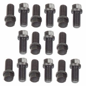 Mr. Gasket Exhaust Header Bolt, Universal, 3/8 Inch – 16 Thread Size, 3/4 Inch Length, Standard Bolt, Hex Style Head Type, Black Oxide, Steel – 919G