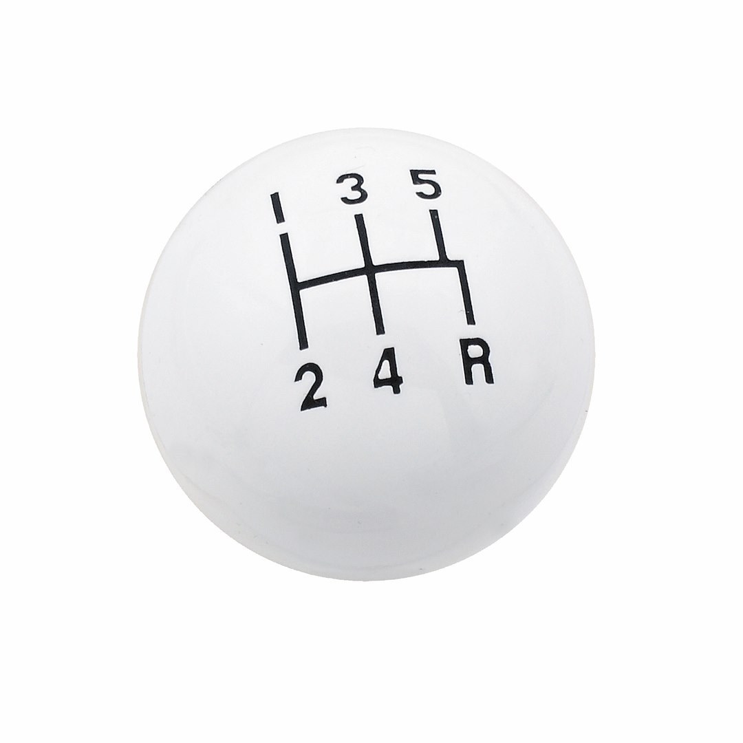 Mr. Gasket Manual Trans Shifter Knob, 3/8 Inch – 16 Thread Size, Round, White, Composite, Without Button – 9619