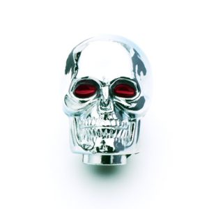 Mr. Gasket Auto Trans Shifter Knob, Set Screw, Skull, Chrome Plated, Aluminum – 9628