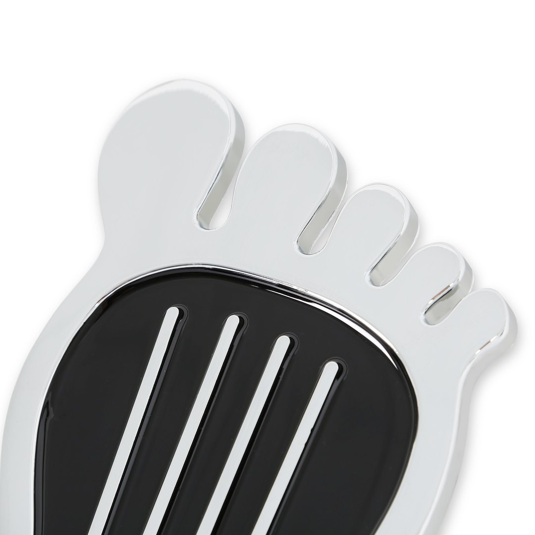 Mr. Gasket Accelerator Pedal Pad, Barefoot Style, Chrome and Painted Black Trim, Aluminum – 9645