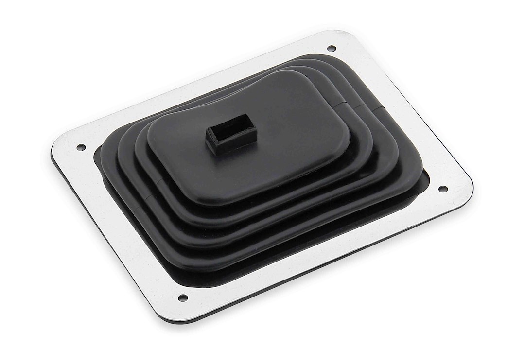 Mr. Gasket Shifter Boot, For Use with Manual Transmission Shifters, 3-1/2 Inch Length X 4-1/2 Inch Width, Black, Rubber – 9648