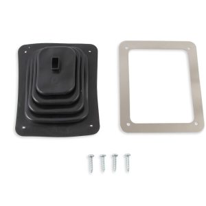 Mr. Gasket Shifter Boot, For Use with Manual Transmission Shifters, 3-1/2 Inch Length X 4-1/2 Inch Width, Black, Rubber – 9648