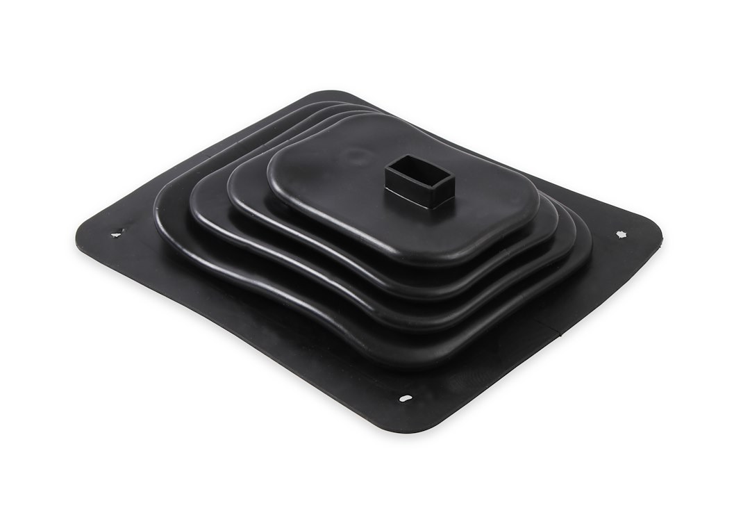 Mr. Gasket Shifter Boot, For Use with Manual Transmission Shifters, 3-1/2 Inch Length X 4-1/2 Inch Width, Black, Rubber – 9648