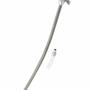 Mr. Gasket Auto Trans Dipstick, GM TH350, Chrome Handle/ Braided Stainless Steel Tube – 9703G