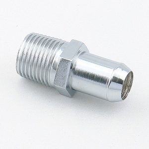 Mr. Gasket Adapter Fitting, Hose End Fitting, 1/2 Inch NPT Hose Size, 5/8 Inch Outlet, Straight, Chrome Plated, Steel, Single – 9744