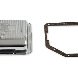 Mr. Gasket Auto Trans Oil Pan, GM TH350 Finned, Stock Capacity, Chrome, Steel, With Drain Plug – 9761