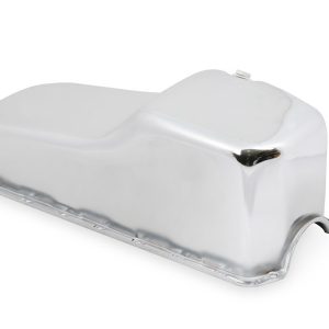 Mr. Gasket Oil Pan, For Use with 1955-1979 Chevy Small Block 283/ 350 Cubic Inch, 5 Quart Capacity, Without Windage Tray, Left Side Dipstick – 9781
