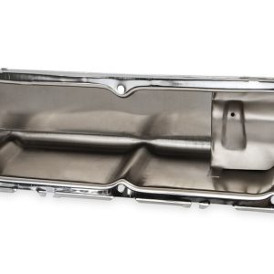 Mr. Gasket Valve Cover, For Use with Ford Small Block, Stock Height, Without Bolts, Without Breather, With Baffle, Chrome, Silver, Steel – 9804