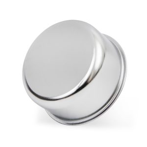 Mr. Gasket Crankcase Breather Cap, Round, 2-1/8 Inch Tall X 2-1/2 Inch Diameter, Push IN, Chrome, Without Grommet – 9810