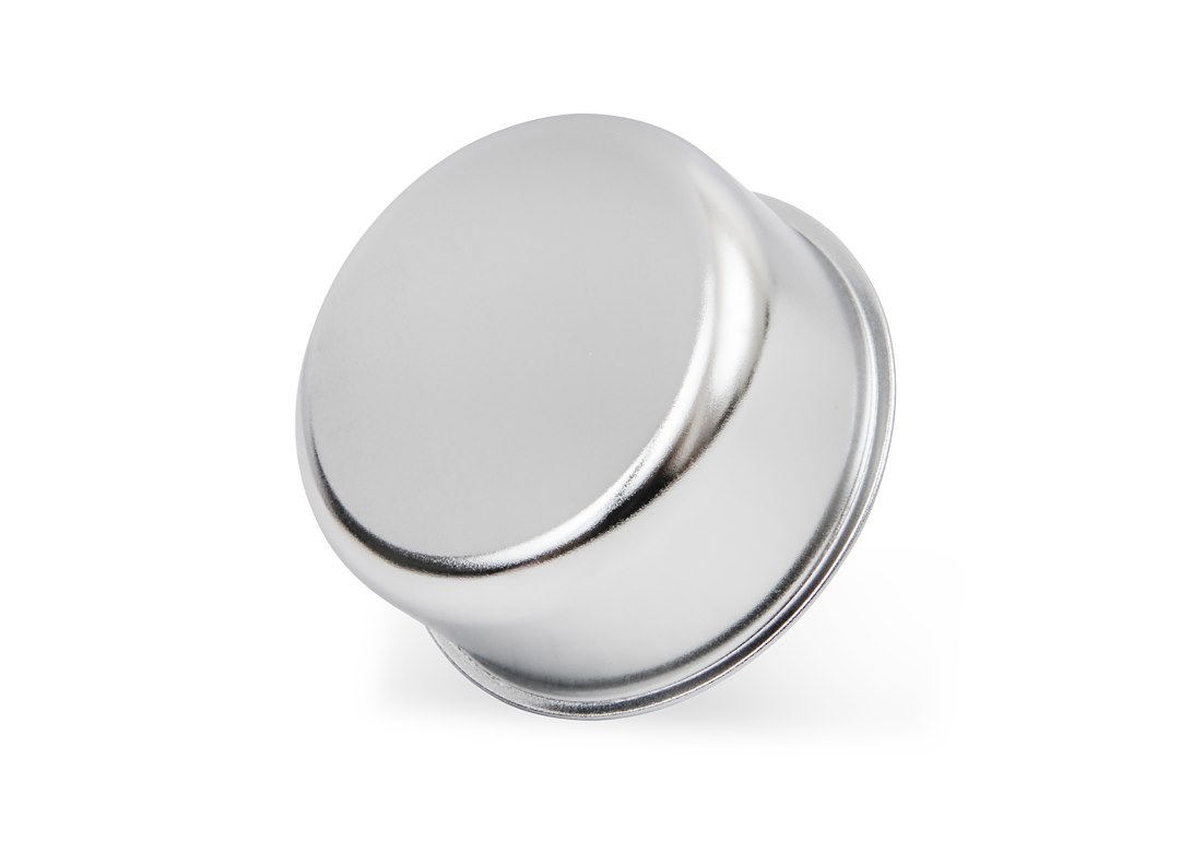 Mr. Gasket Crankcase Breather Cap, Round, 2-1/8 Inch Tall X 2-1/2 Inch Diameter, Push IN, Chrome, Without Grommet – 9810