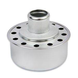 Mr. Gasket Crankcase Breather Cap, Round, 2-1/8 Inch Tall X 2-1/2 Inch Diameter, Push IN, Chrome, Without Grommet – 9810