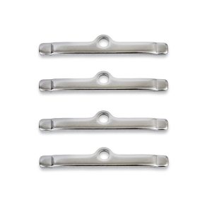 Mr. Gasket Valve Cover Hold Down Tab Set, Long Style, Chrome Plated, Steel, 1/4 Inch Diameter Holes, Set of 4 – 9817