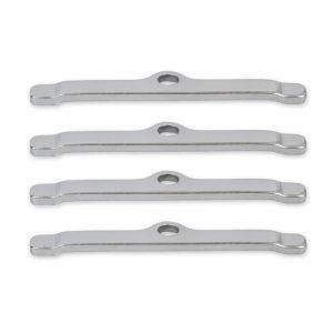 Mr. Gasket Valve Cover Hold Down Tab Set, Long Style, Chrome Plated, Steel, 1/4 Inch Diameter Holes, Set of 4 – 9817