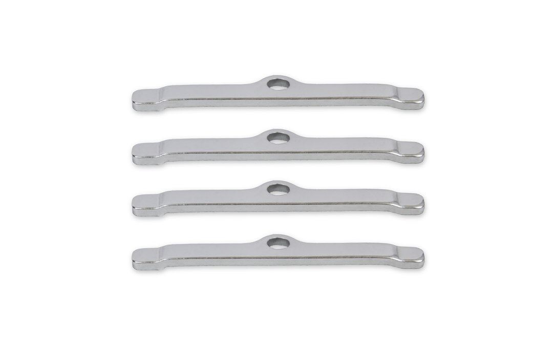 Mr. Gasket Valve Cover Hold Down Tab Set, Long Style, Chrome Plated, Steel, 1/4 Inch Diameter Holes, Set of 4 – 9817