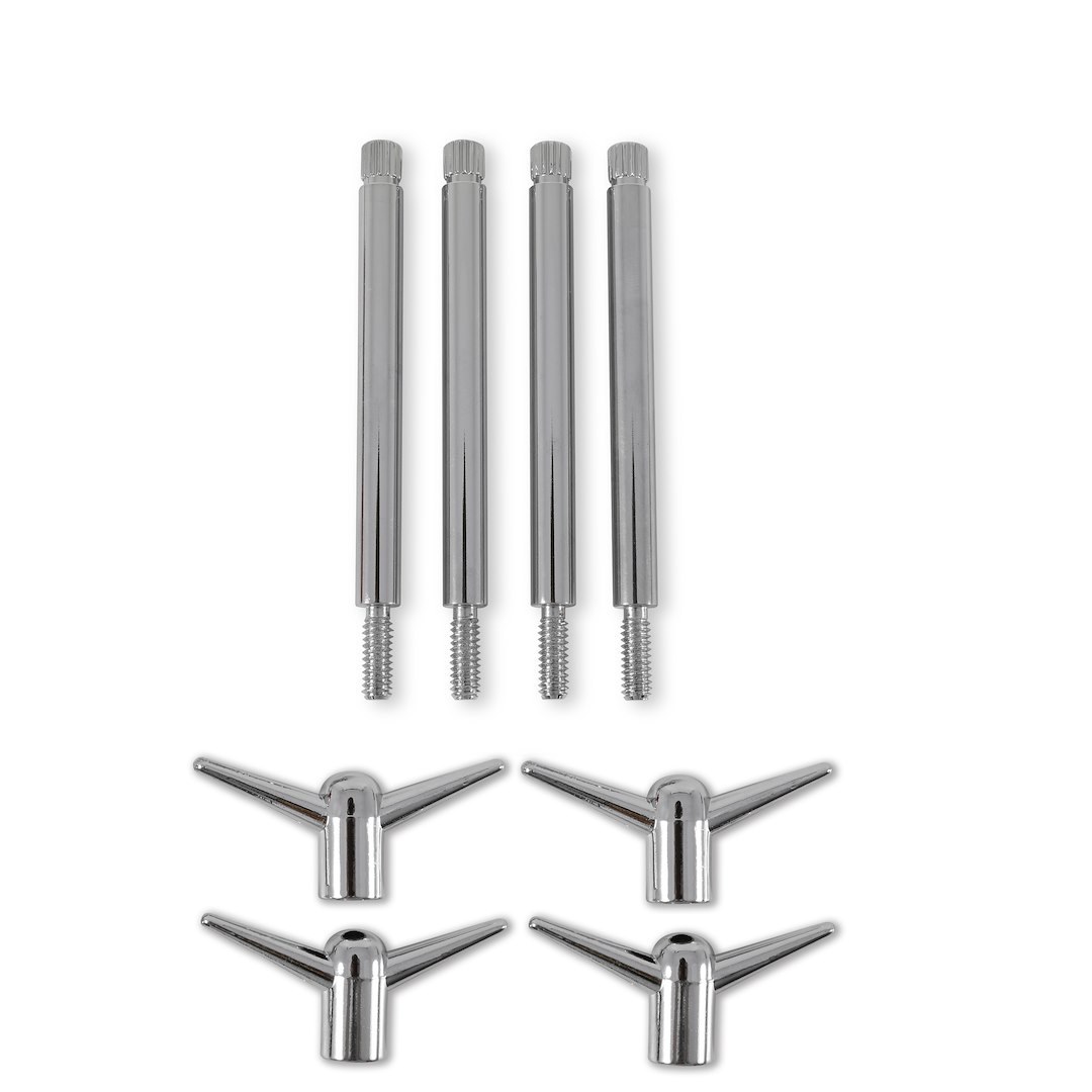 Mr. Gasket Valve Cover Bolt, For Use with Chevy V8, 4 Inch Overall Length, 1/4 Inch – 20 Thread Size, Y Top Wing Nut, Chrome Plated, Steel – 9824