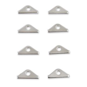 Mr. Gasket Valve Cover Hold Down Tab Set, Short Style, Chrome Plated, Steel, 1/4 Inch Diameter Holes, Set of 8 Tabs Only – 9899