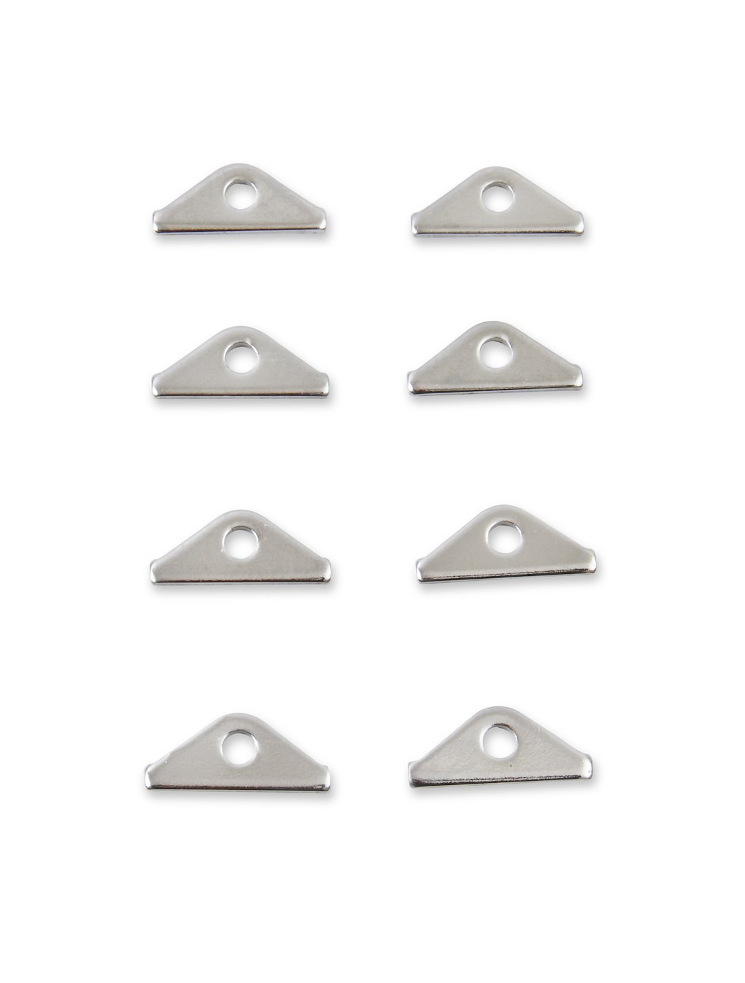 Mr. Gasket Valve Cover Hold Down Tab Set, Short Style, Chrome Plated, Steel, 1/4 Inch Diameter Holes, Set of 8 Tabs Only – 9899