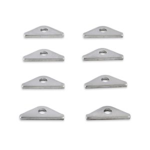 Mr. Gasket Valve Cover Hold Down Tab Set, Short Style, Chrome Plated, Steel, 1/4 Inch Diameter Holes, Set of 8 Tabs Only – 9899