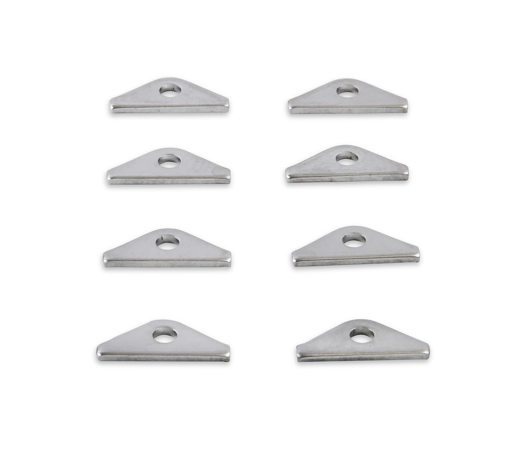 Mr. Gasket Valve Cover Hold Down Tab Set, Short Style, Chrome Plated, Steel, 1/4 Inch Diameter Holes, Set of 8 Tabs Only – 9899