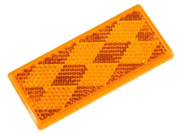 Grote Perlux Reflector, Yellow Lens, 3-1/4 Inch X 1-7/16 Inch Rectangular, Mounts with Adhesive Backing – 40303