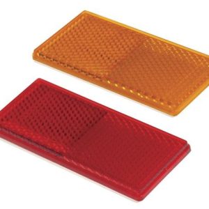 Grote Perlux Reflector, Yellow Lens, 3-1/4 Inch X 1-7/16 Inch Rectangular, Mounts with Adhesive Backing – 40303