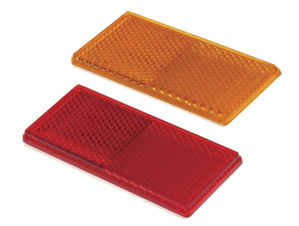Grote Perlux Reflector, Yellow Lens, 3-1/4 Inch X 1-7/16 Inch Rectangular, Mounts with Adhesive Backing – 40303