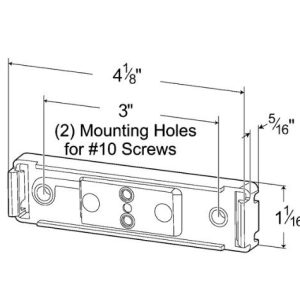 Grote Perlux Trailer Light Mounting Bracket, Rectangular, 4-1/8 Inch Long X 1-1/16 Inch Wide, Plastic Housing with Pigtail, Single – 43850