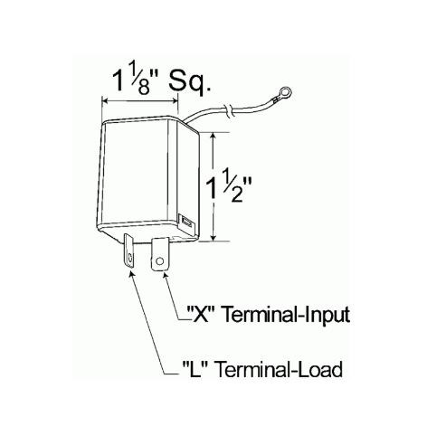 Grote Perlux Flasher, 2 Terminal Connection with External Ground, For Use with LED Lighting, 60-120 Flash Rate, 1 to 10 Lamp Load, Single – 44891
