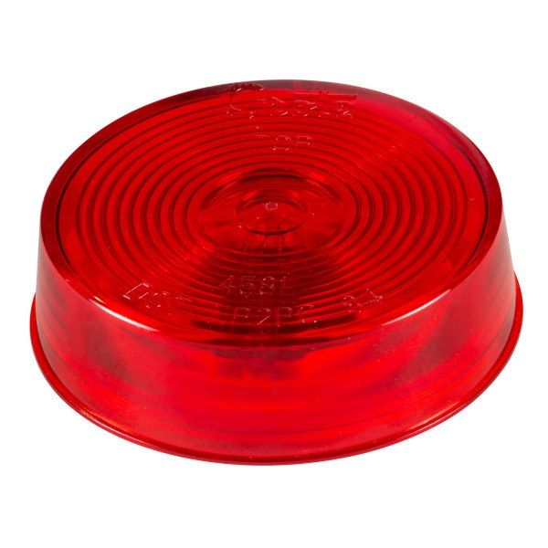 Grote Perlux Clearance Light, Incandescent, Round, 2-1/2 Inch Diameter X 3/4 Inch Height, Red Lens, White Polycarbonate Housing – 45812-5