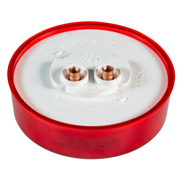 Grote Perlux Clearance Light, Incandescent, Round, 2-1/2 Inch Diameter X 3/4 Inch Height, Red Lens, White Polycarbonate Housing – 45812-5