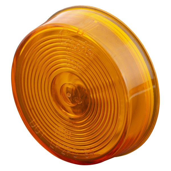 Grote Perlux Clearance Light, Incandescent, Round, 2-1/2 Inch Diameter X 3/4 Inch Height, Amber Lens, White Polycarbonate Housing – 45813