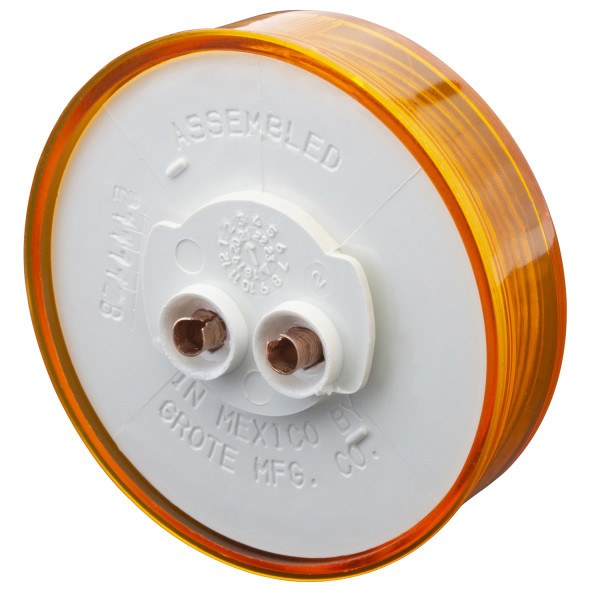 Grote Perlux Clearance Light, Incandescent, Round, 2-1/2 Inch Diameter X 3/4 Inch Height, Amber Lens, White Polycarbonate Housing – 45813