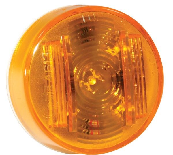 Grote Perlux Clearance Light, LED, Round, 2 Inch Diameter X 0.75 Inch Height, Amber Lens, Polycarbonate Housing, With Encapsulant Potting – 46133
