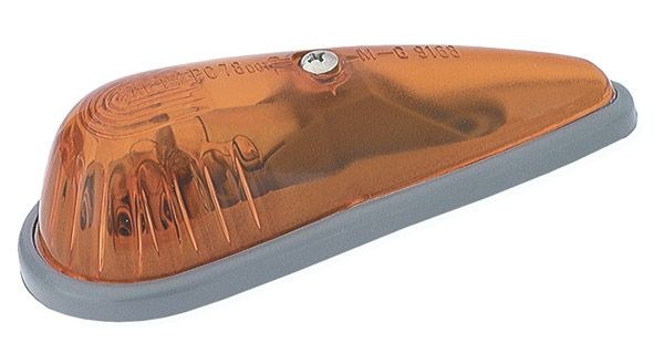 Grote Perlux Roof Marker Light, Universal Ford Style, Yellow Lens, Incandescent, Clear, Single, With Pigtail – 46543