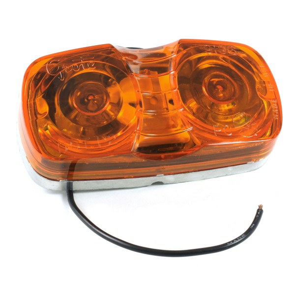 Grote Perlux Clearance Light, Incandescent, Rectangular, 4 Inch Length X 2 Inch Width X 1-1/8 Inch Height, Amber Lens, Diecast Housing – 46783