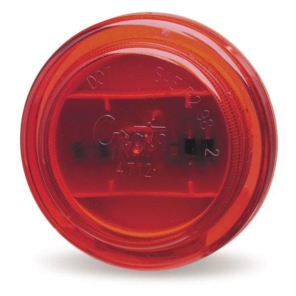 Grote Perlux Clearance Light, LED, Round, 2.5 Inch Diameter X 0.75 Inch Height, Red Polycarbonate Lens, Polycarbonate Housing – 47122