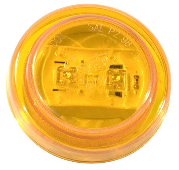 Grote Perlux Clearance Light, LED, Round, 2.5 Inch Diameter X 0.75 Inch Height, Amber Polycarbonate Lens, Polycarbonate Housing – 47123