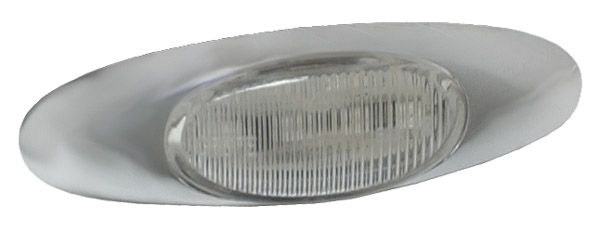 Grote Perlux Clearance Light, LED, Oval, 3 Inch Length X 29/32 Inch Width X 27/32 Inch Height, Clear Polycarbonate Lens, Polycarbonate Housing – 47983