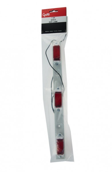 Grote Perlux Clearance Light, Incandescent, Rectangular Bar, 15-5/8 Inch Length X 1-1/4 Inch Width X 1-3/8 Inch Height, Red Lens – 49112-5