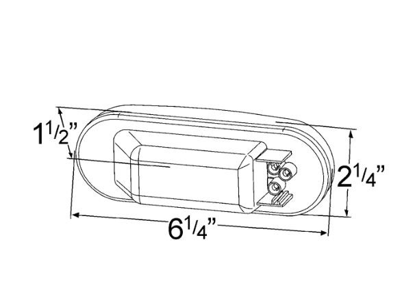 Grote Perlux Tail Light Assembly, Incandescent, Red Lens, White Backing, Clear, Single – 52892