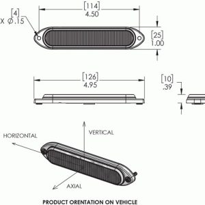 Grote Perlux Warning Light, 4.95 Inch Length X 1 Inch Width X 0.39 Inch Height, Mini Bar, Surface Mount, Directional LED, Clear Lens – 78141