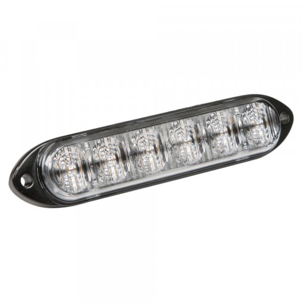 Grote Perlux Warning Light, 4.95 Inch Length X 1 Inch Width X 0.39 Inch Height, Mini Bar, Surface Mount, 6-Diode LED, Clear Lens – 78143