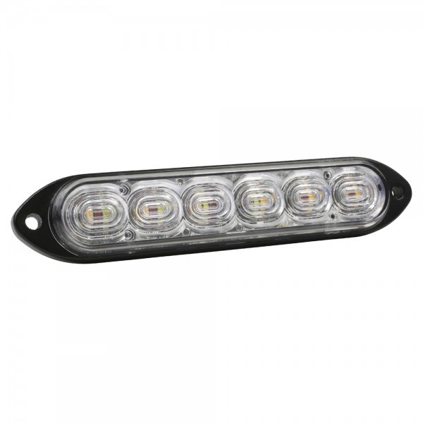 Grote Perlux Warning Light, 4.75 Inch Length X 0.5 Inch Width, Mini Bar, Permanent Mount, Auxiliary Stop and Strobe Lamp, Amber Lens/ Red Lens – 78462