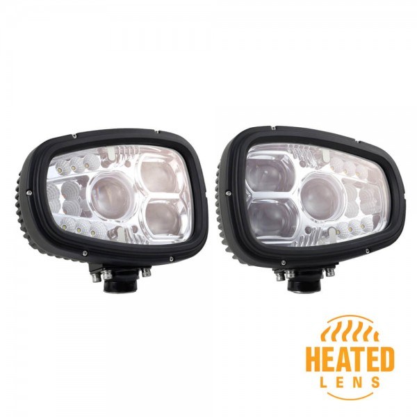 Grote Perlux Snow Plow Light, Auxiliary Headlight, With Turn Signals, 44/60 Watt High Beam/ 22/40 Watt Low Beam, LED Clear Bulb – 84661-4